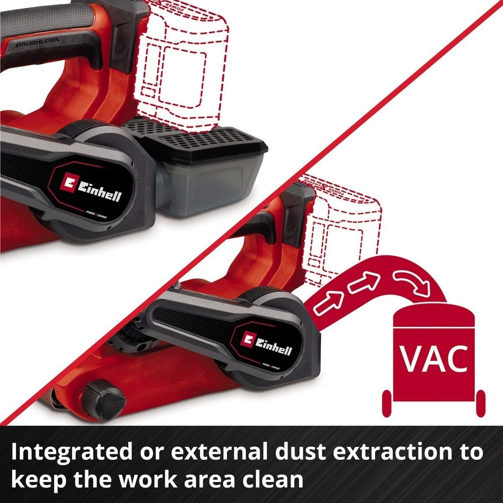 EINHELL เครื่องขัดกระดาษทรายสายพานไร้สาย TP-BS 18/457 Li Brushless เฉพาะเครื่อง thumbnail 6
