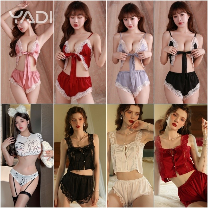 【YADI】พร้อมส่ง ใหม่ ชุดนอนไม่ได้นอน ✨Soft✨ ชุดเสื้อกางเกง ผ้านิ่ม ใส่สบาย สำหรับสาว M