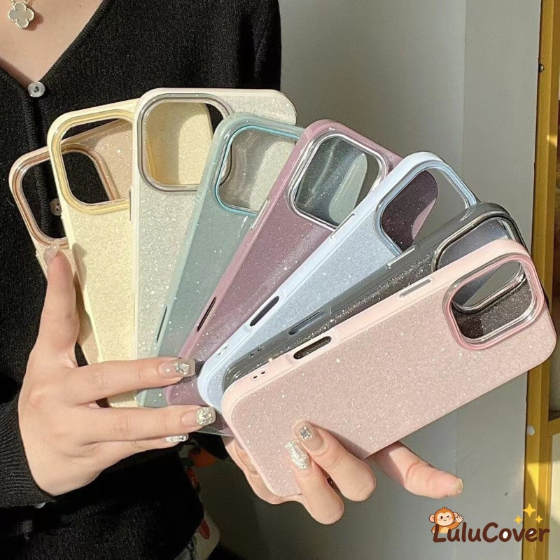เกาหลีGlitterสีทึบสําหรับRealme 15T 15 14X 14T 14 13 12X 11 Pro Plus Ultra Lite 11X ProฝาครอบหรูหราสีหวานIMD HardกันกระแทกAnti-Fingerprinปลอก – โปรปัง