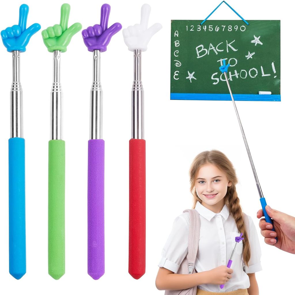 Telescopic Teacher Pointer Stick,4Pcs Mini Finger Pointer Stick,Retractable Teacher Pointer Stick fo