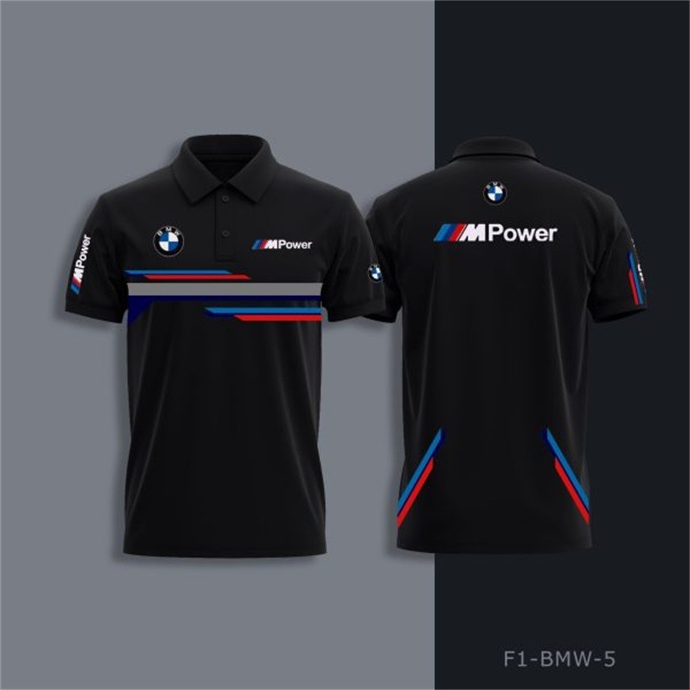 เสื้อโปโล B/M/W Motor Outdoor สำหรับผู้ชายและผู้หญิง ผ้าฝ้าย 100% พิมพ์ลาย แขนสั้น ลำลอง พร้อมส่ง