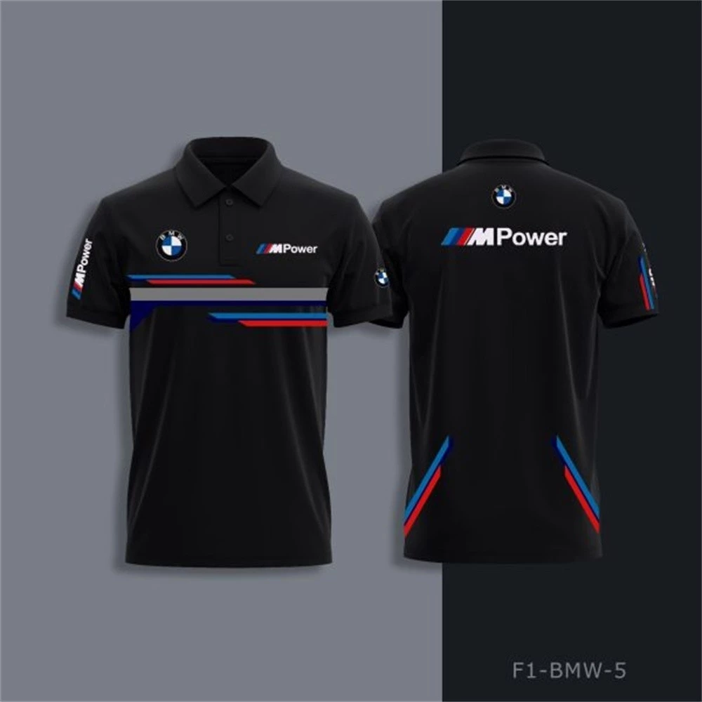 เสื้อโปโล B/M/W Motor Outdoor สำหรับผู้ชายและผู้หญิง ผ้าฝ้าย 100% พิมพ์ลาย แขนสั้น ลำลอง พร้อมส่ง