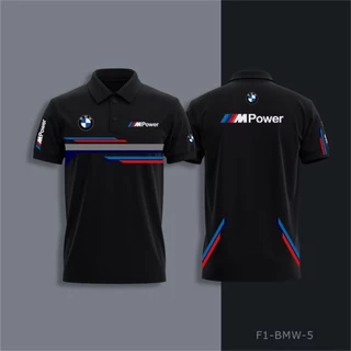 เสื้อโปโล B/M/W Motor Outdoor สำหรับผู้ชายและผู้หญิง ผ้าฝ้าย 100% พิมพ์ลาย แขนสั้น ลำลอง พร้อมส่ง