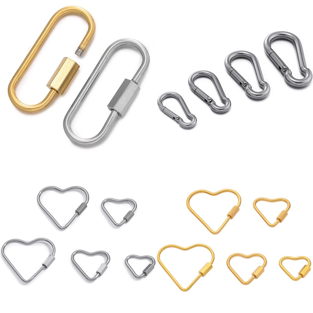 2-5ชิ้น ตะขอปีนเขา สแตนเลส ไม่ลอก ไม่ดำ พวงกุญแจมัลติฟังก์ชั่น DIY สำหรับห้อยกระเป๋า เต็นท์ EDC