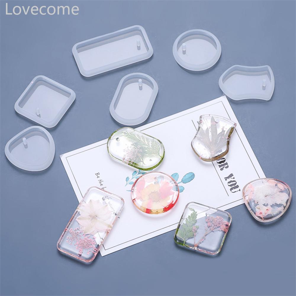 Lovecome 6 ชิ้น/เซ็ต DIY อีพ็อกซี่พวงกุญแจซิลิโคนแม่พิมพ์เรซิ่นแขวนจี้หัตถกรรม Moulds เครื่องประดับส