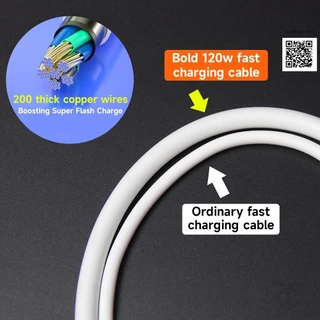 สายชาร์จและถ่ายโอนข้อมูล Type-C / Micro USB แบบชาร์จเร็ว (120W) สำหรับโทรศัพท์มือถือ