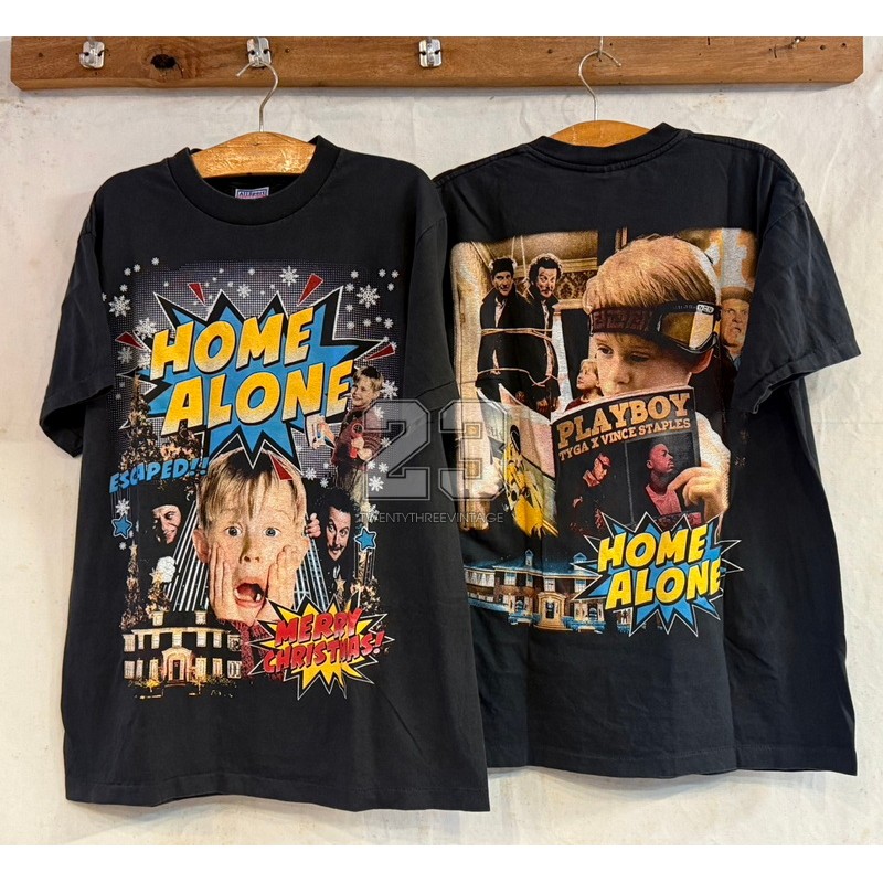 [ 23 ] HOME ALONE Merry Christmas! Bio Washed เสื้อหนังตำนาน เสื้อวินเทจ  vintage shirt