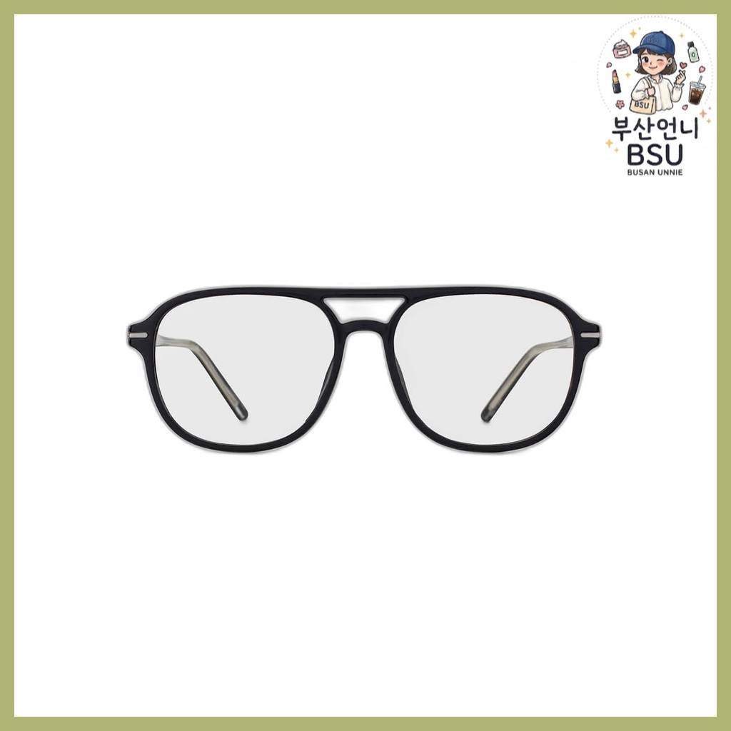 [blue elephant] BRAZE black Korean Fashion Glasses / Korean Fashion Glasses / Aviator Style / 100% G