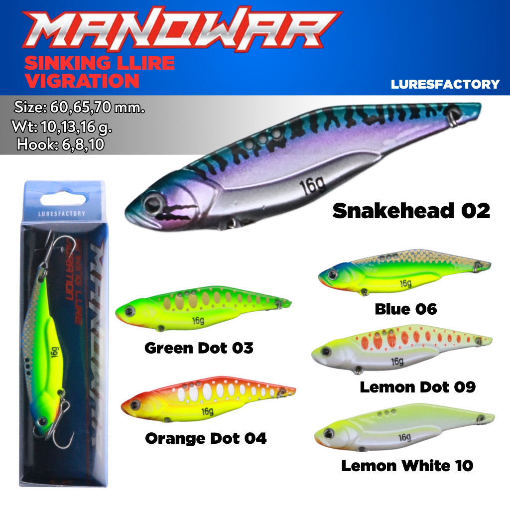 กระดี่เหล็ก LURE FACTORY รุ่น MANOWAR SINKING LURE