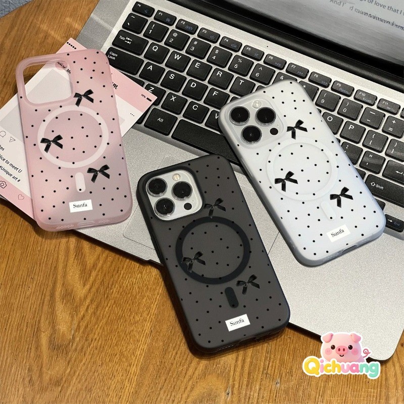 ฤดูใบไม้ผลิฤดูร้อน Polka Dot & Bow Ice Mist สําหรับ Xiaomi Poco F8 M8 X7 M7 F7 Ultra F6 X6 Neo F6 Pr