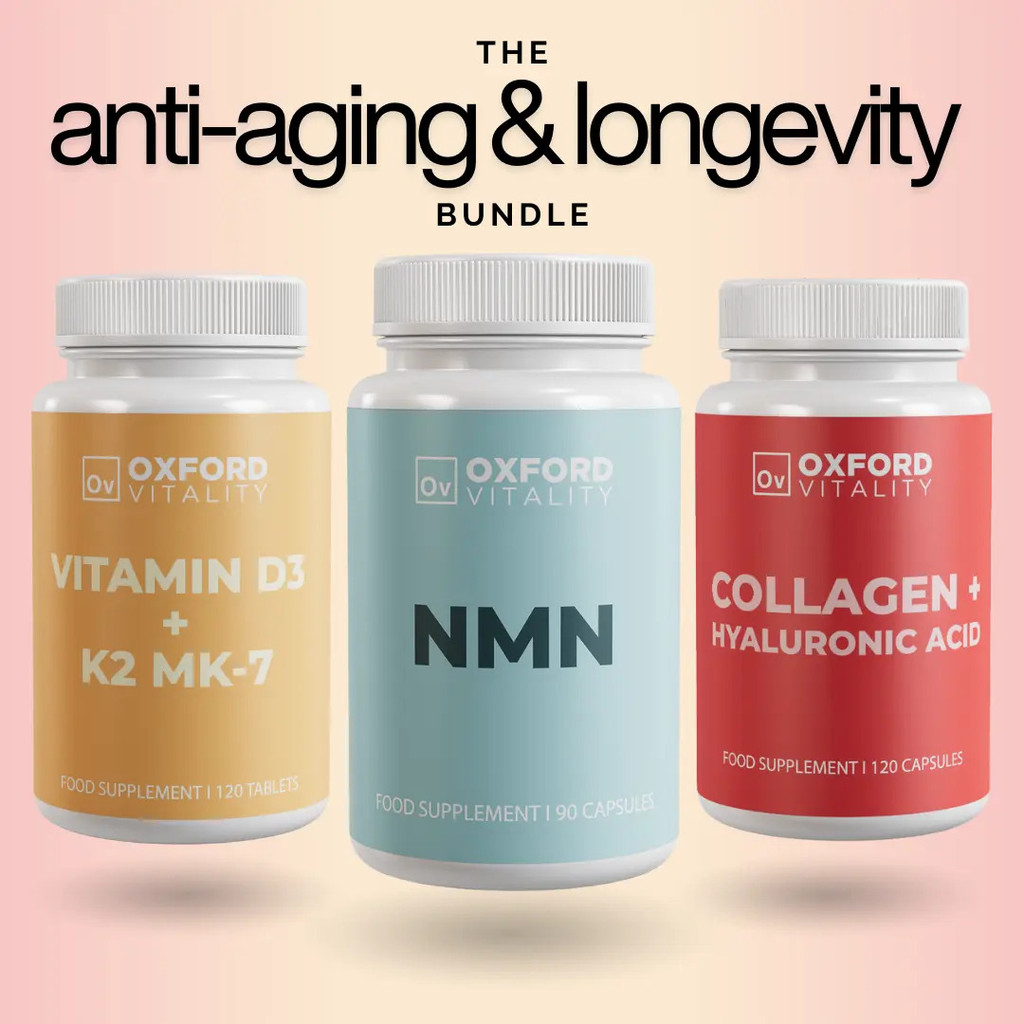 ชุดบำรุงสุขภาพและชะลอวัย (NMN, คอลลาเจน, กรดไฮยาลูโรนิก, วิตามิน D3 และ K2 MK-7)