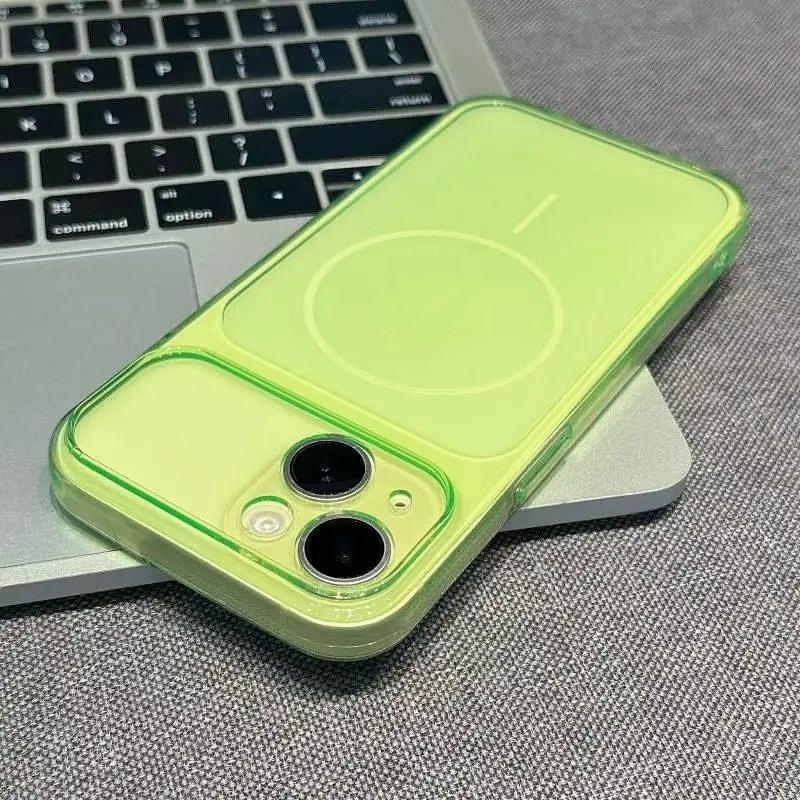 เคสโทรศัพท์แบบนุ่มสีเขียวเรืองแสงสําหรับ ไอโฟน 17 มือโปร สูงสุด 16 15 14 13 12 11 กันกระแทกป้องกันปลอก