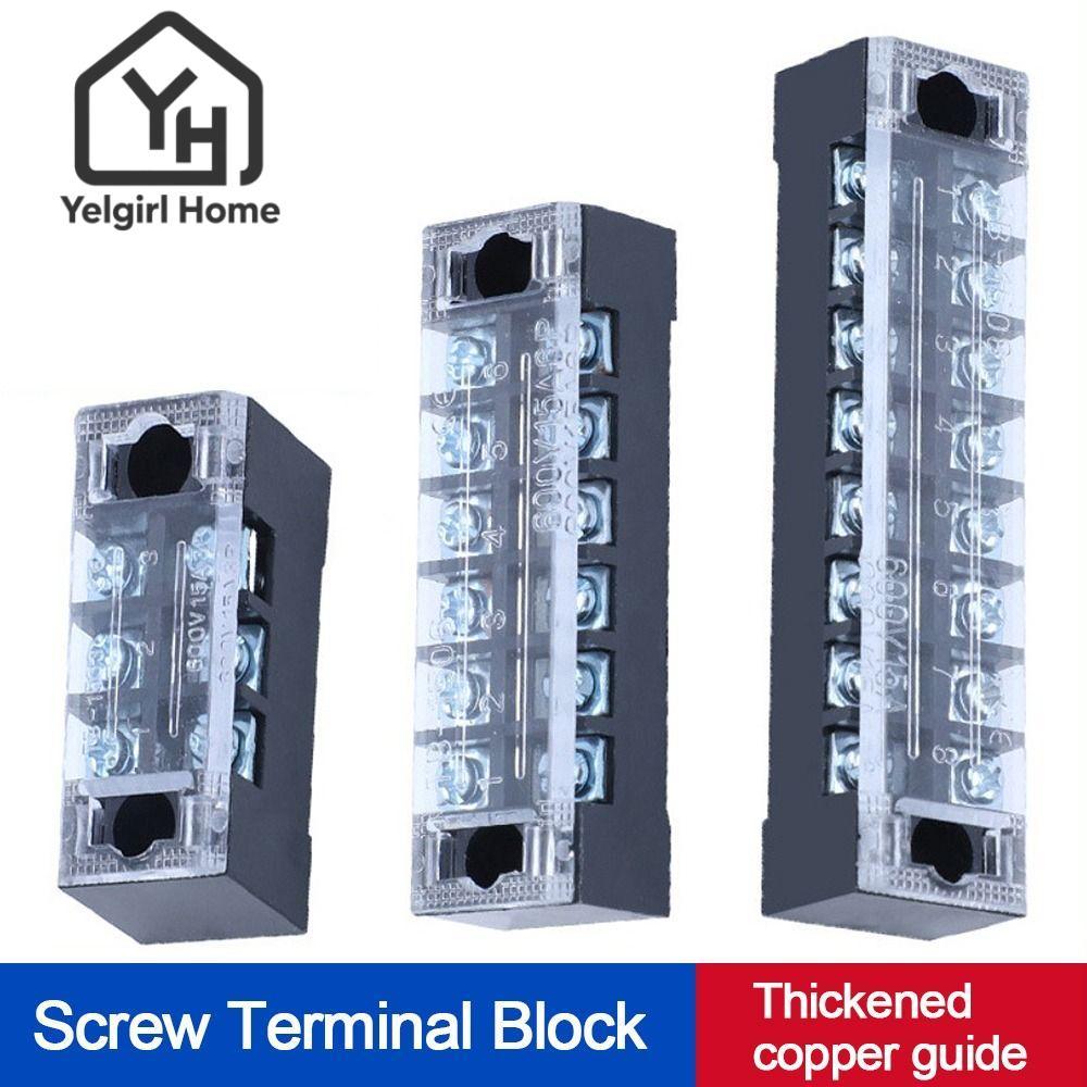 YELGIRLB Strip Block Terminal, Dual Row With Screws Block, Electric Block Terminal Cable Connector ไ