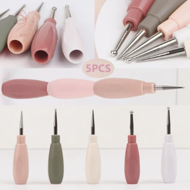 [maybeauty] ปากกา Dotting เล็บ Interloable 5 ชิ้นชุด Multicolor Handle Liner เครื่องมือวาดภาพสําหรับ DIY การออกแบบดอกไม้ Salon อุปกรณ์เสริม {TH}