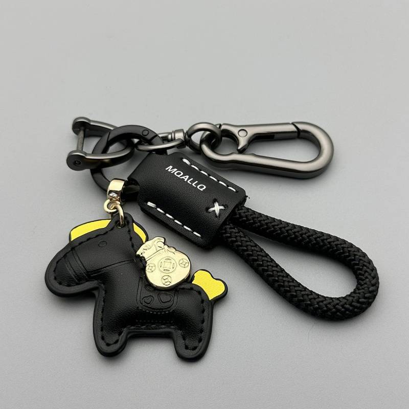 New Style Rich Handmade Cow Leather Car Key Ring Pendant Personalized Men and Women Couple Key 6kaL