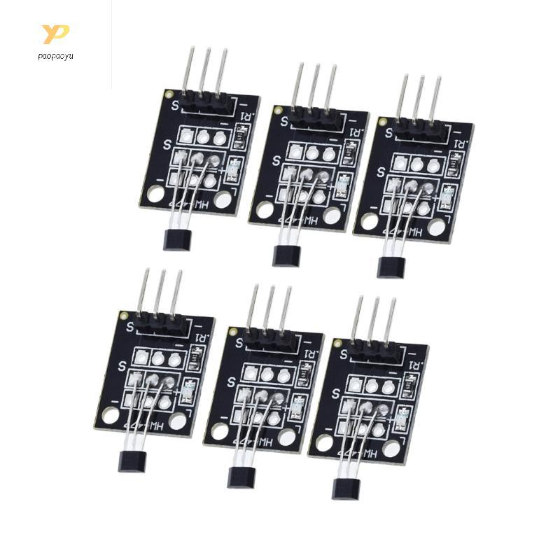 PPY 6PCS KY-003 A3144 Hall Effect เซ็นเซอร์แม่เหล็กโมดูลสําหรับ AVR อัจฉริยะรถ DC5V โดยไม่ต้องสวิทช์สัมผัส