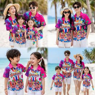 เสื้อฮาวายลายสบัดสีสงกรานต์ ทันสมัย มีไตล์ ผ้าโพลีพรีเมี่ยม …