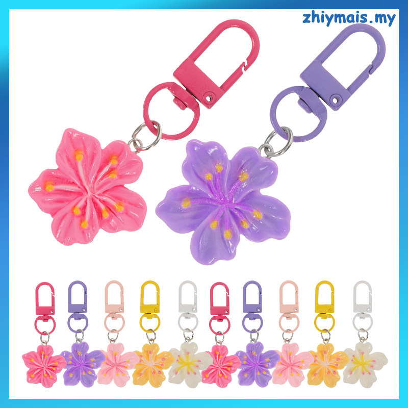 20 ชิ้นดอกไม้ตกแต่ง Cherry Blossom จี้น่ารักคีย์ 6.60X3.00X0.70 ซม. zhiymais