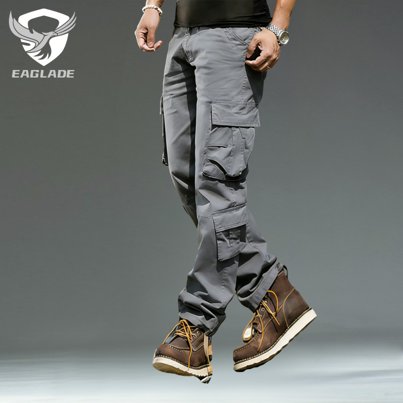 EAGLADE กางเกงคาร์โก้ยุทธวิธีสําหรับผู้ชายสีเทา S8