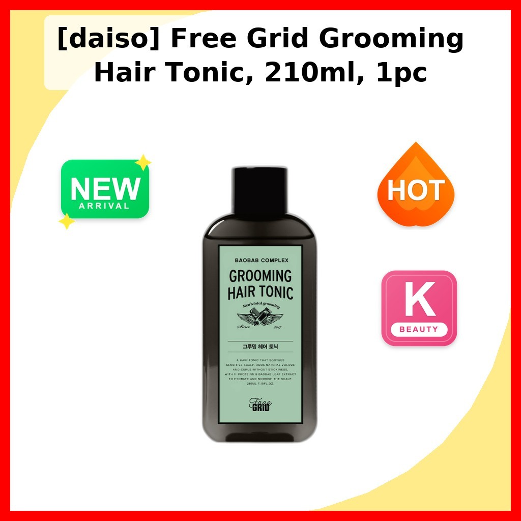 [daiso] Free Grid Grooming Hair Tonic, 210ml, 1pc / Korean Hair Tonic / Natural Volume / ของแท้ 100%