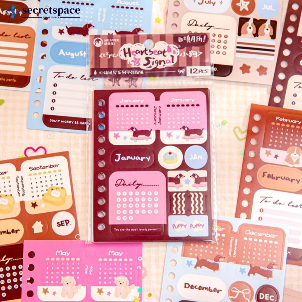 SECRETSPACE 12Sheets Heartbeat สัญญาณ Series Kawaii การ์ตูนภาพประกอบสติกเกอร์ Creative Planner Diy ส