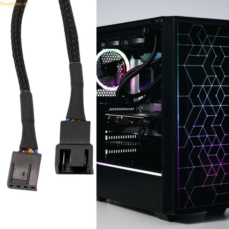 Doublebuy 4Pin Fan Cable Sleeved Adapter Computer PC Fan Power Extension Cable