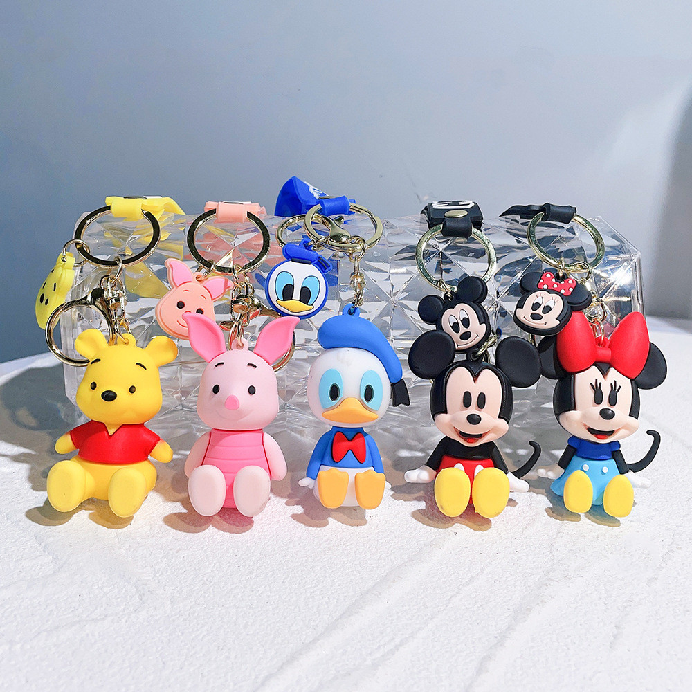 กุญแจ Disney ตัวละครคลาสสิก (Winnie the Pooh, Mickey, Minnie) | PVC ของขวัญเด็ก ของสะสม กระเป๋า/กุญแจรถ​