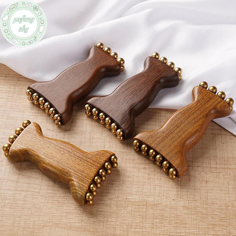 PUSKY Facial Gua Sha Roller ลูกปัด Fascia ยกเครื่องมือ Cheek Beauty นวดน้ําเหลืองระบายน้ํานวด Trigger Point ลูกกลิ้งนวด TH