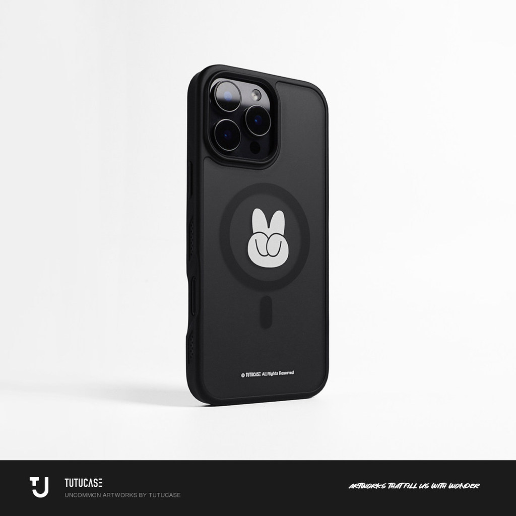 TUTUCASE | การออกแบบดั้งเดิมสีดําด้านโปร่งใสรวมทุกอย่างเคสโทรศัพท์แม่เหล็ก TU YEAH B002
