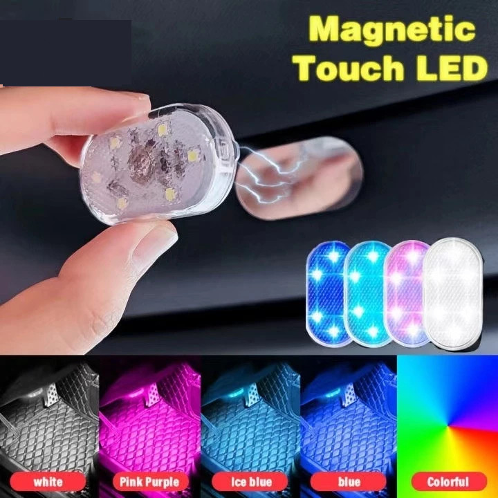 🔥COD🔥ไฟ LED รถยนต์ แบบไร้สาย BEZ ไฟส่องเท้า ชาร์จ USB ความสว่างสูง ไฟ LED ติดเพดานรถยนต์ ชาร์จไฟได้ ไฟกลางคืน สําหรับต