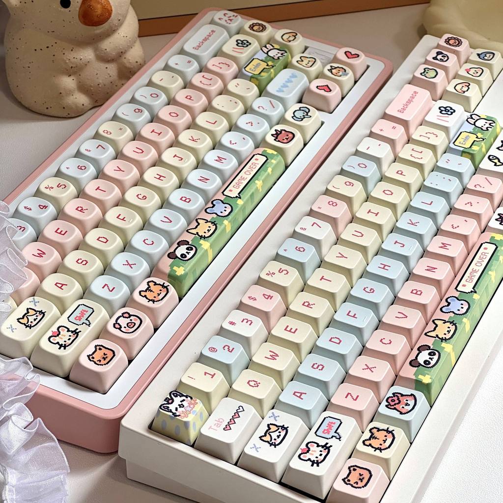 Long Cheng Pixel Paradise โรงงานดั้งเดิมน่ารัก/MOA ความสูง 95 118-Key Sublimation Mechanical Keyboar