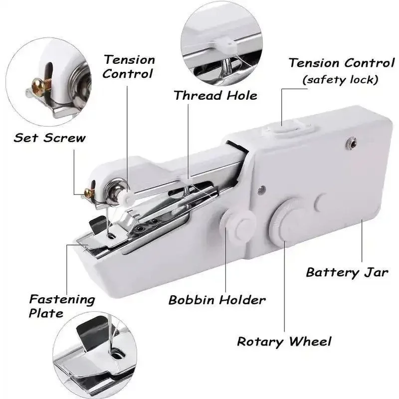Mini Handheld Sewing Machine Portable Electric Stitcher thumbnail 7