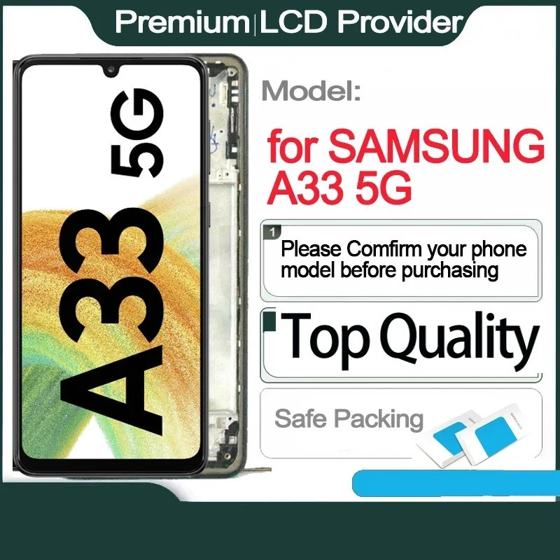 เปลี่ยนหน้าจอสัมผัส AMOLED สําหรับ SAMSUNG A33 5G, 6.4 ", SM-A336E, SM-A336B, SM-A336B, จอแสดงผล DS