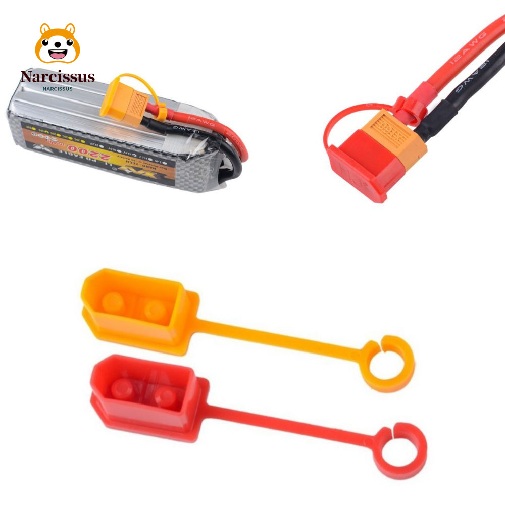 ฝาครอบป้องกัน XT60 10 ชิ้น สีเหลืองแดง ปลั๊กขั้วยางกันฝุ่น อุปกรณ์เสริม FPV สำหรับแบตเตอรี่ RC Lipo