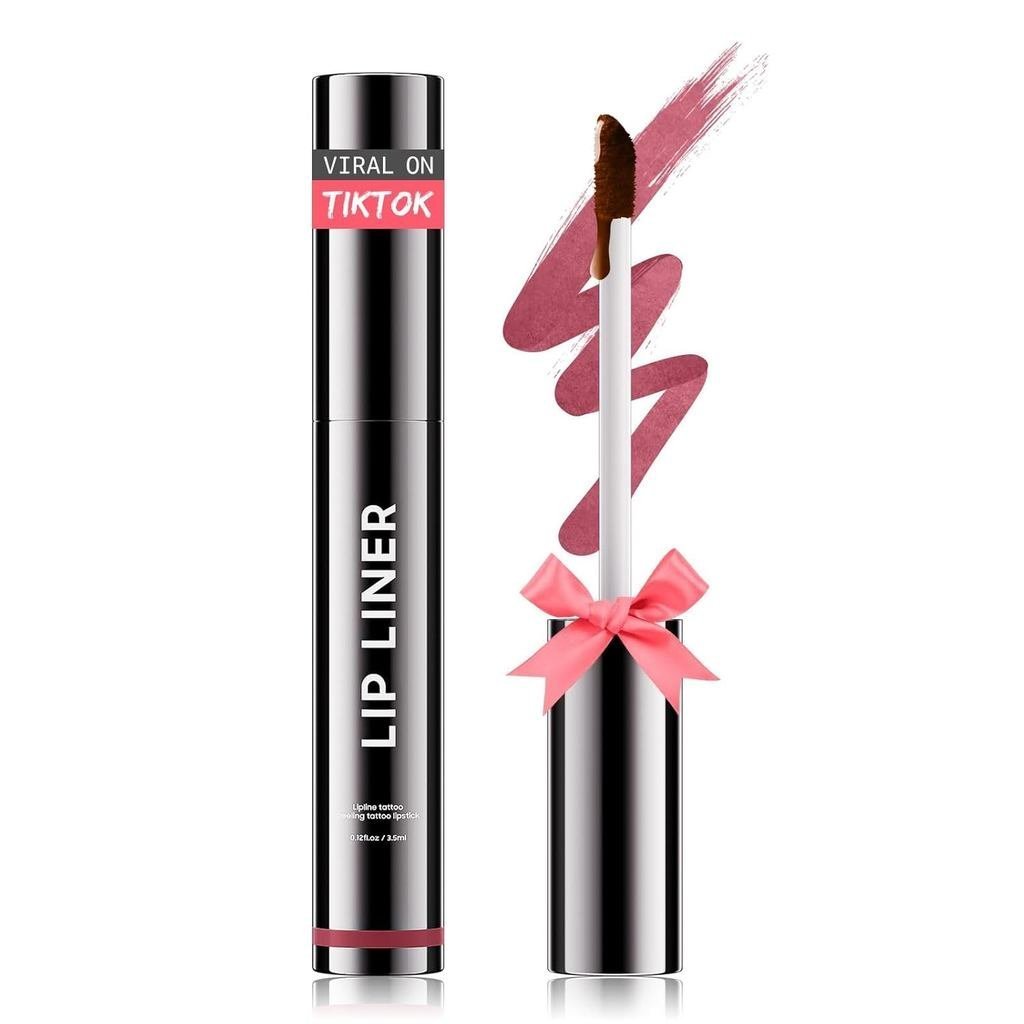 TUIUOW Lip Stain Peel Off, Lip Liner Moisturizing Long-Lasting & Waterproof, Transfer Proof & Plumpi