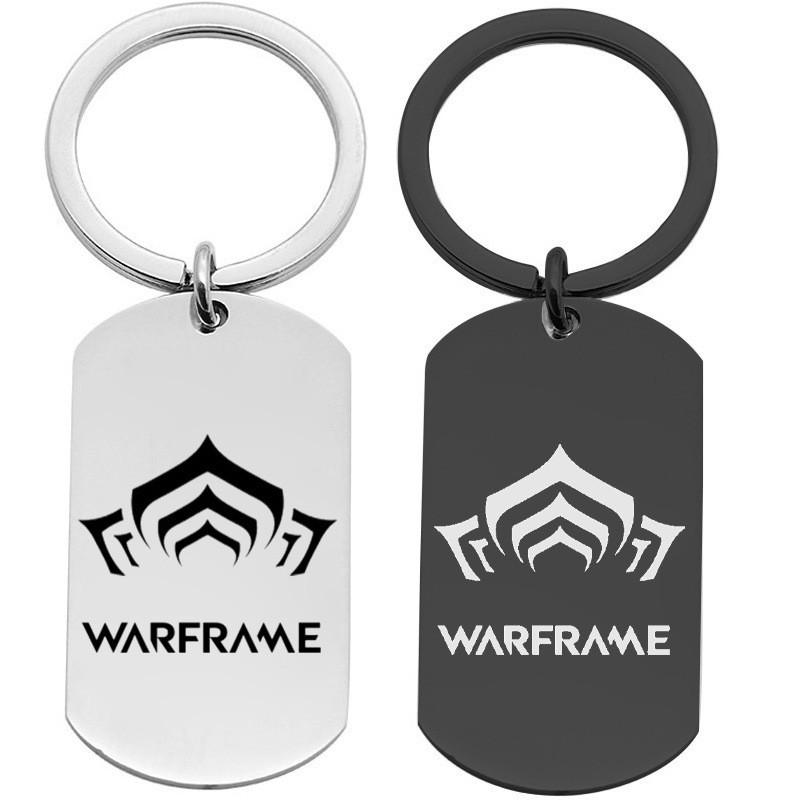 อุปกรณ์เสริมเกมยุโรปและอเมริกา พวงกุญแจสแตนเลส Warframe สร้อยคอโลโก้เกราะ interstellar ตราทหาร