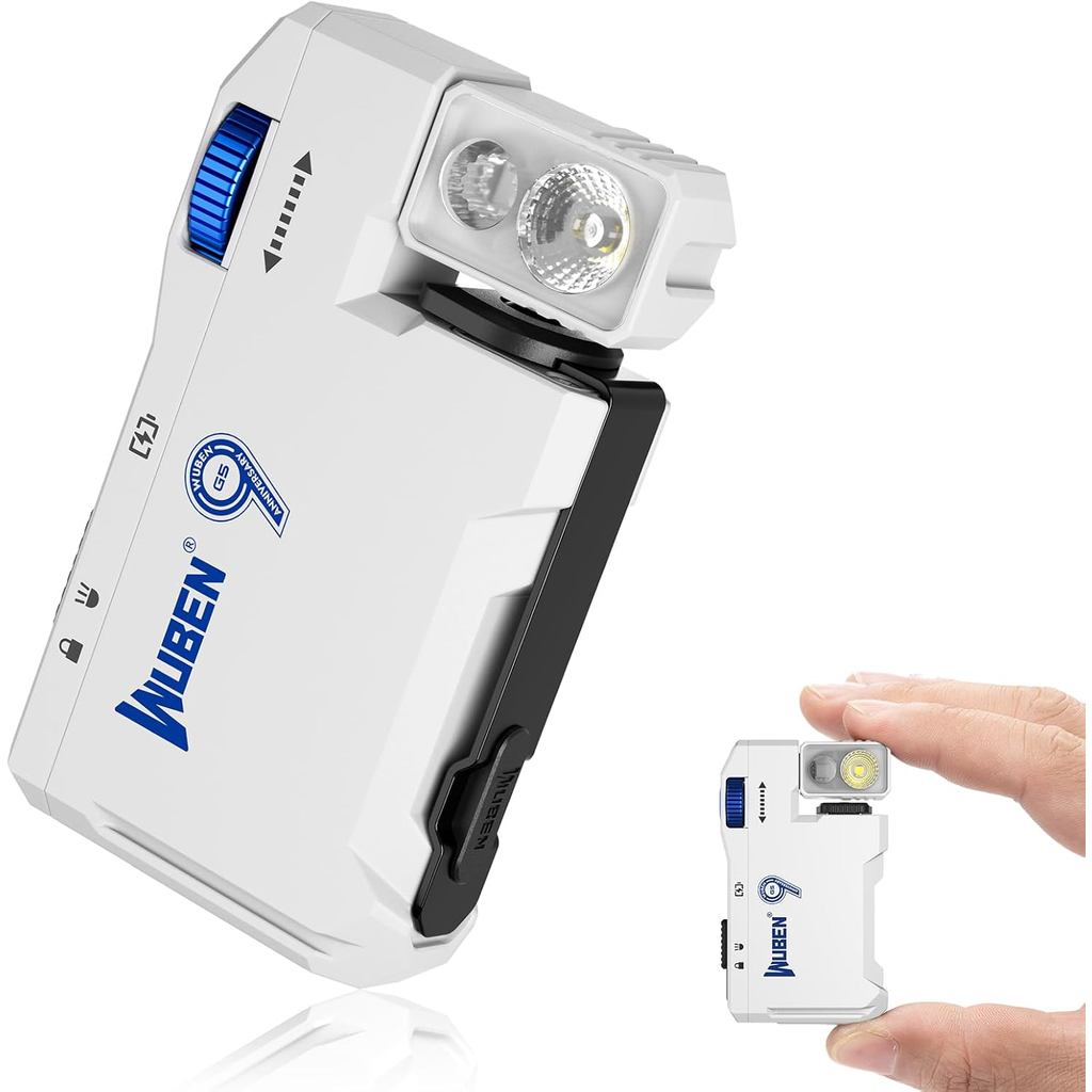 WUBEN G5 ไฟฉายพกพา ขนาดเล็ก ชาร์จไฟได้ 400 ลูเมน ไฟ RGB และแม่เหล็ก