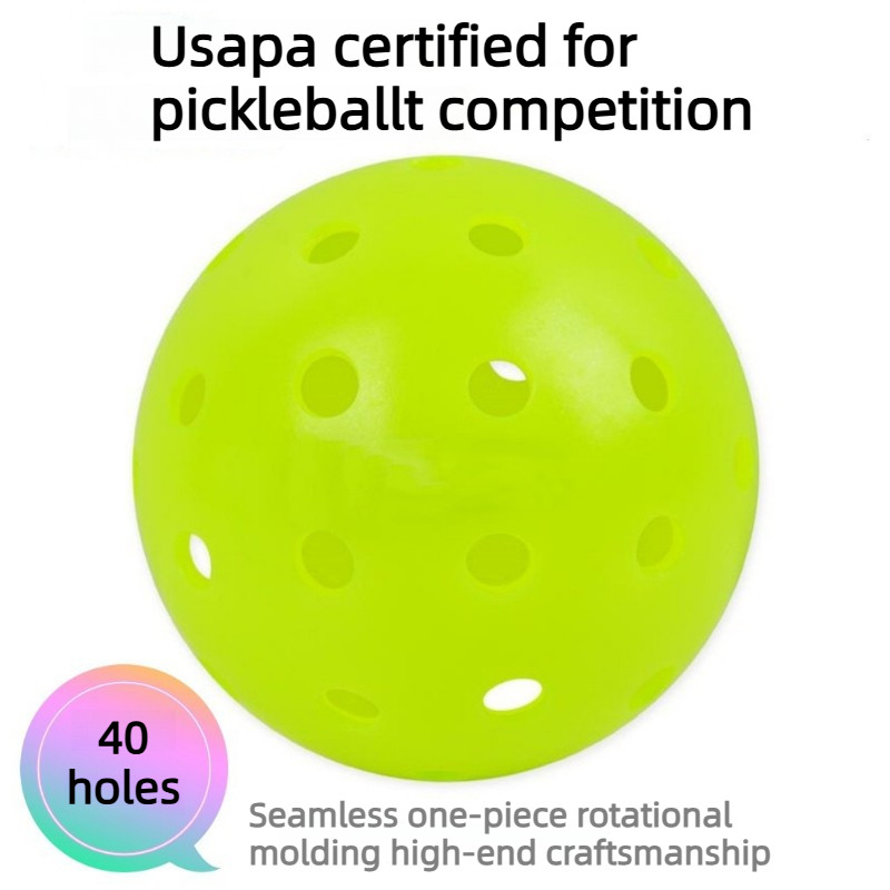 USAPA อนุมัติ Professional Pickleball - 40 หลุม, Roto-Mold PE, ก่อสร้างชิ้นเดียว 74 มม., เด้งสูงและทนทานสำหรับการเล่นอย่างเป็นทางการ