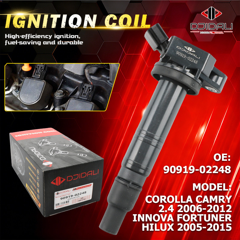 คอยล์จุดระเบิด 90919-02 Prize สําหรับ camry 2.4 2006-2012 innova fortuner hilux 2005-2015 vigo 2.7 vvti made in japan (ร.บ. ทัสกรีน)