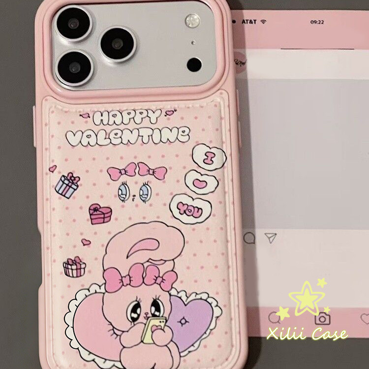 รูใหญ่พองลม ลายโบว์ กระต่าย น่ารัก เคส สำหรับIPhone 16 17 15 11 AIR 13 12 14 Pro Max XR 7 16 14 15 8 Plus X XS SE