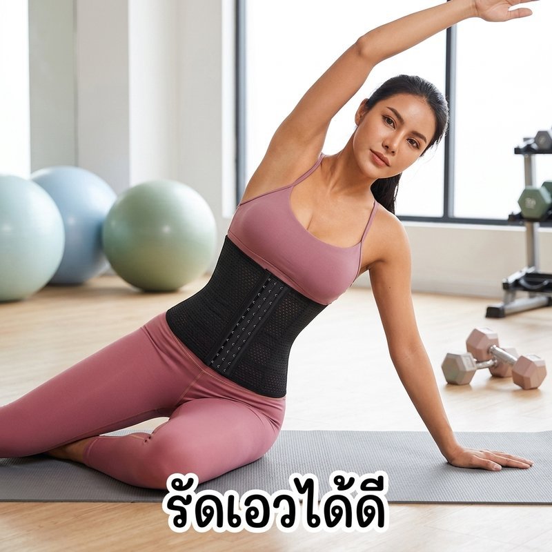 เข็มขัดรัดเอว สำหรับผู้หญิง 3แถว12ปุ่ม ผ้าโพลีเอสเตอร์นุ่มสบาย ระบายอากาศดี ไม่อับชื้นไม่อึดอัด ราคา ถูกที่สุด ดีลบีเคเค แกลเลอรีภาพที่ 3