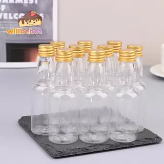 [Willbehot-t] 10 ชิ้น 50 มิลลิลิตร Mini Clear PET รีฟิลขวดไวน์ขนาดเล็กสําหรับงานแต่งงานขวดเหล้าพร้อมฝาปิดสกรูป้องกันการรั่ว [ใหม่]