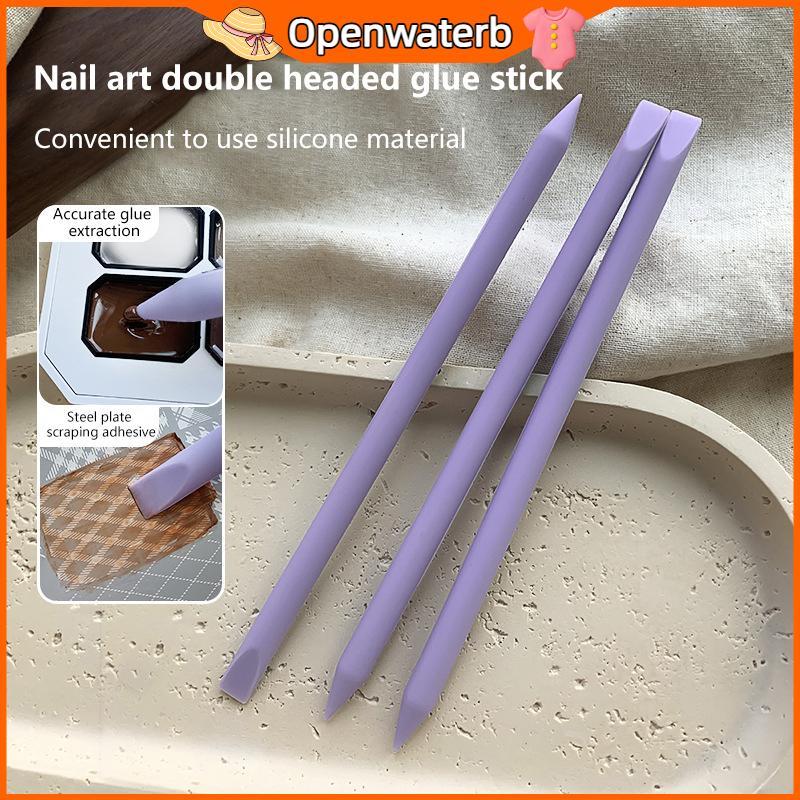 [KAN] ปากกาเล็บซิลิโคนแบบหัวคู่อเนกประสงค์ - แปรงแกะสลักแท่งกวน 3D Nail Art เจลผสมอุปกรณ์ทําเล็บ FXH