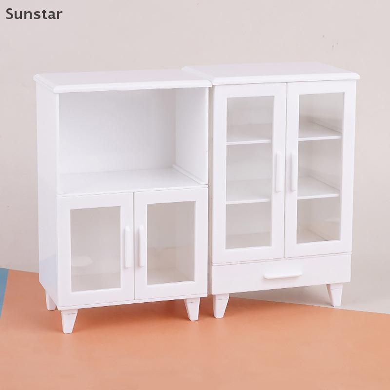 Sunstar 1 ชุด 1:12 Dollhouse Miniature สีขาวตู้แสดงตู้จัดเก็บ Lockers เฟอร์นิเจอร์ชุดตกแต่งตุ๊กตา House อุปกรณ์เสริม – โปรปัง