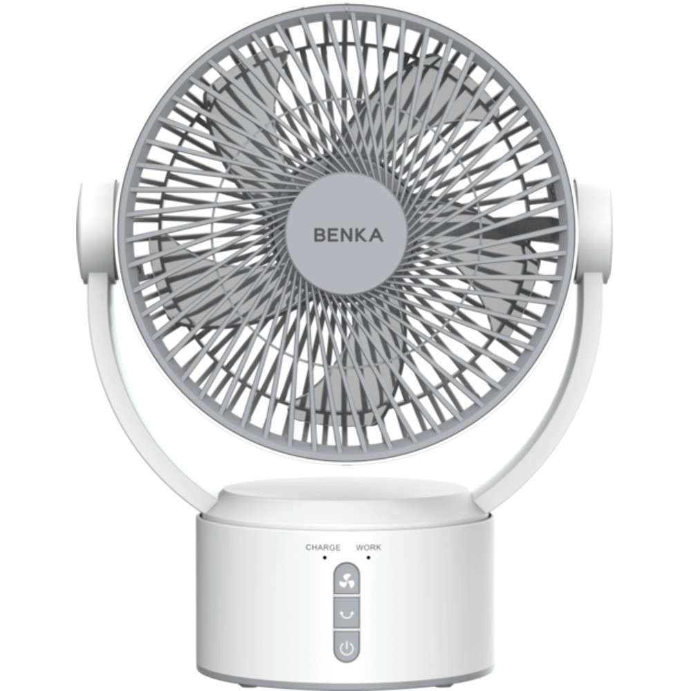 BENKA พัดลมตั้งโต๊ะชาร์จไฟแบบพกพา ขนาด 9 นิ้ว รุ่น KN-L2829 สีเทา รับประกันของเเท้