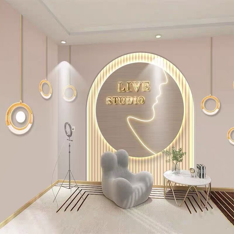 Influencer Live พื้นหลังผ้าติดผนัง 2024 สไตล์ใหม่ 3d HD ร้านขายเสื้อผ้าผ้าติดผนัง High-End Simple Light Luxury วอลล์เปเปอร์ - รูปที่ 7