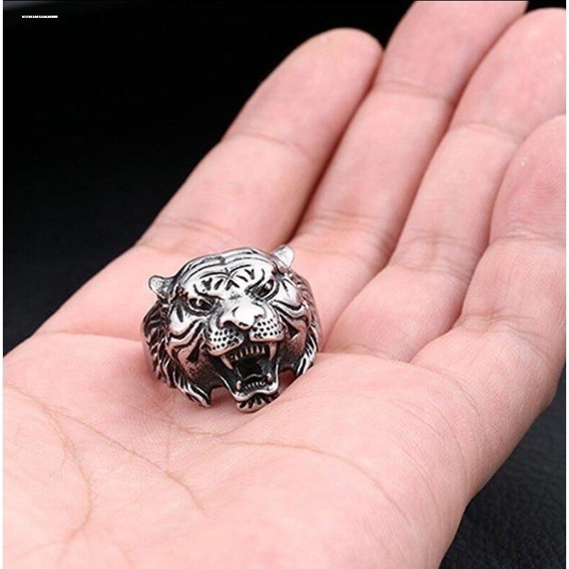 Premium In-Stock#Rock Style Men's Retro Tiger Ring Exaggerated Domineering Index Finger Tiger Ring T