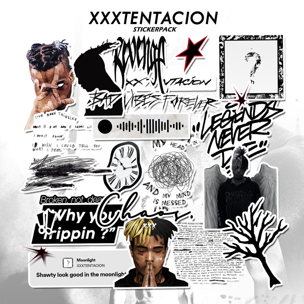 XXXTENTACION Artist Aesthetic Sticker Pack | สติ๊กเกอร์กันน้ําป้องกันการจางหาย
