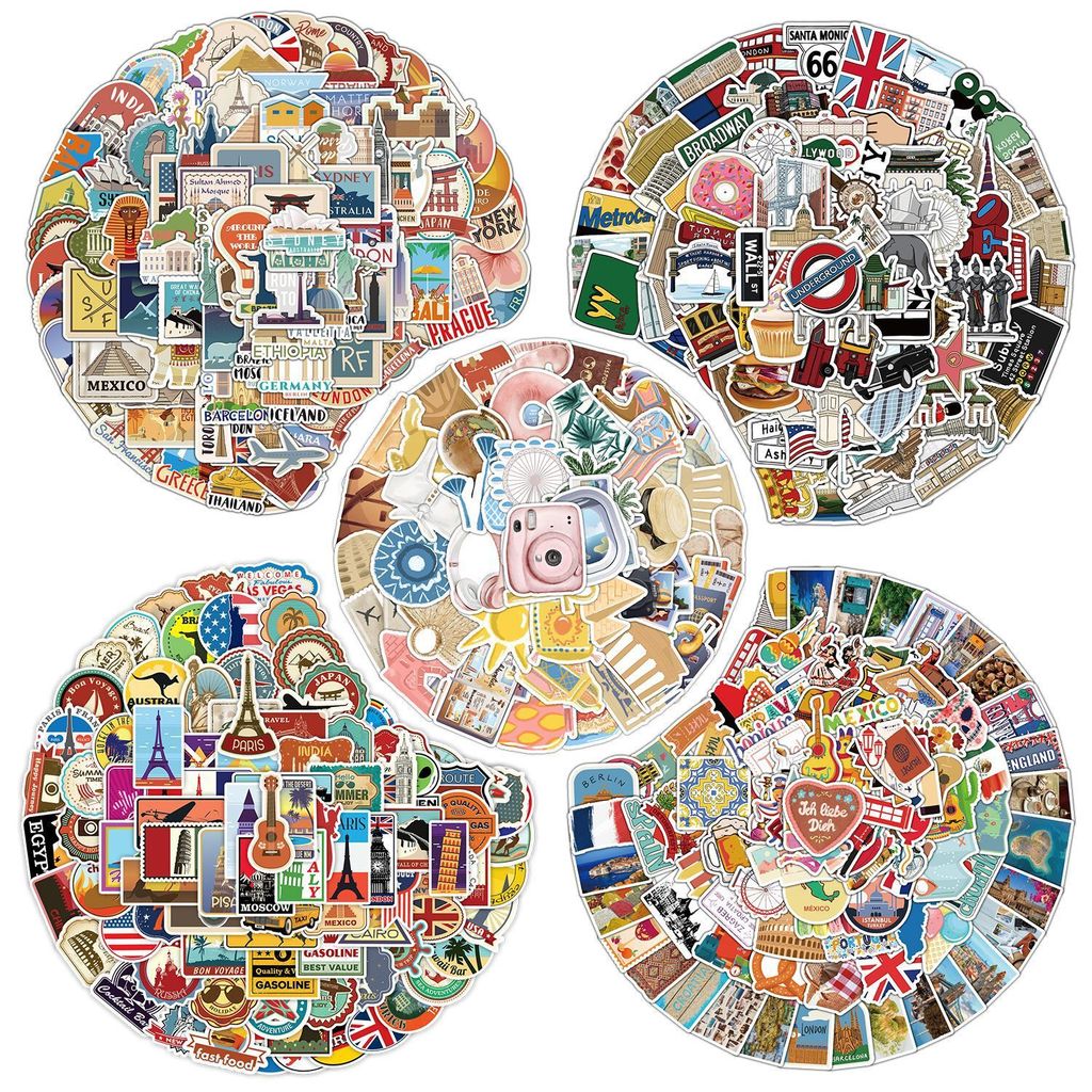 450 สติกเกอร์เดินทางแบบไม่กิน, คอมพิวเตอร์ luggag 450 重复行贴纸电行箱滑板装饰贴防水创意手贴纸 DBT07