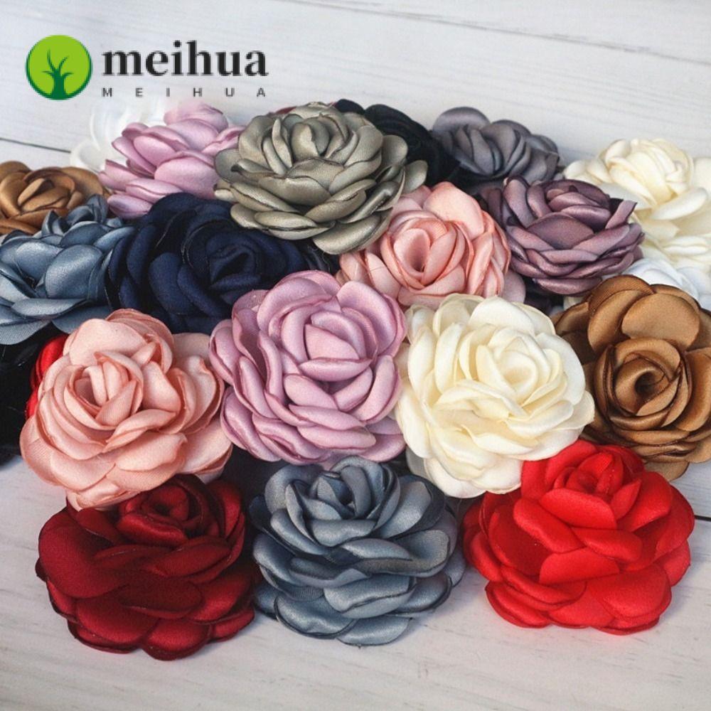 Meihua ดอกคามิเลียประดิษฐ์ ผ้าไหมซาติน แฮนด์เมด 6 ซม. สําหรับตกแต่งชุดเดรส